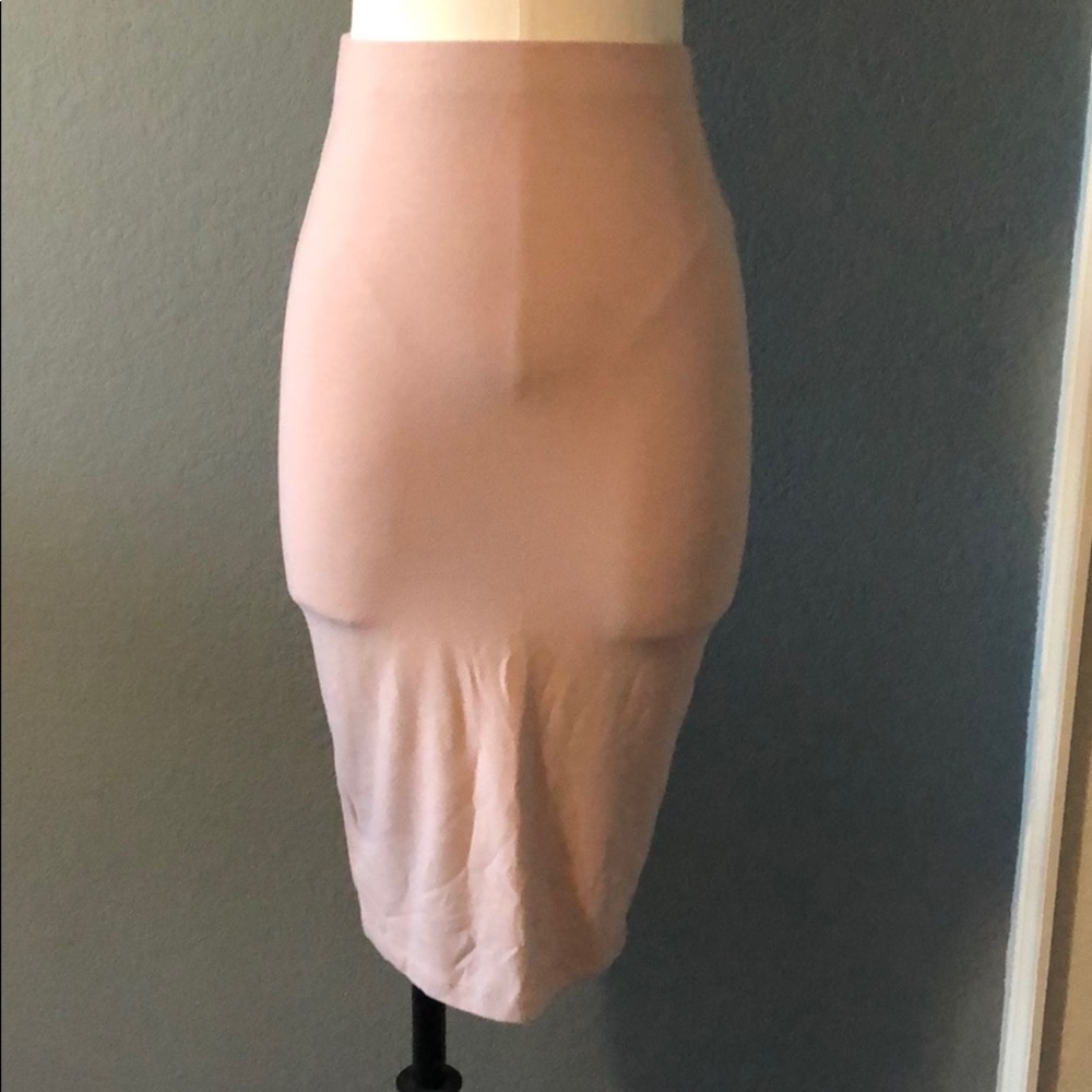 Blush pencil skirt